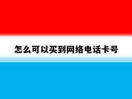 怎么可以买到网络电话卡号