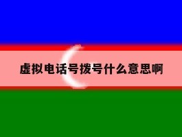 虚拟电话号拨号什么意思啊