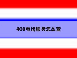 400电话服务怎么查