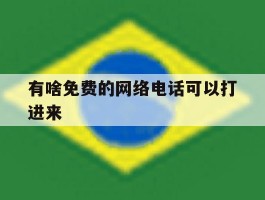 有啥免费的网络电话可以打进来