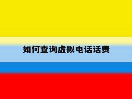 如何查询虚拟电话话费