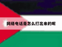 网络电话是怎么打出来的呢
