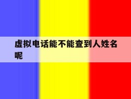 虚拟电话能不能查到人姓名呢