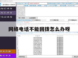 网络电话不能回拨怎么办呀