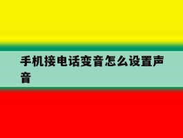 手机接电话变音怎么设置声音