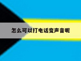 怎么可以打电话变声音呢