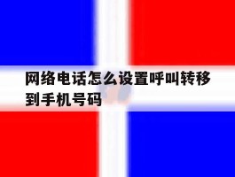 网络电话怎么设置呼叫转移到手机号码