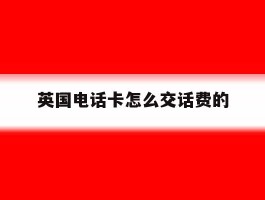 英国电话卡怎么交话费的