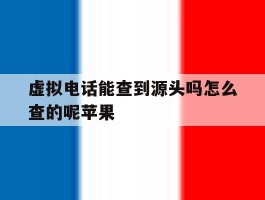 虚拟电话能查到源头吗怎么查的呢苹果
