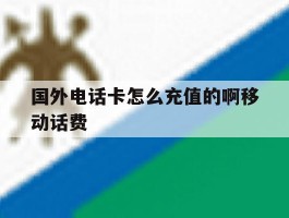 包含国外电话卡怎么充值的啊移动话费的词条