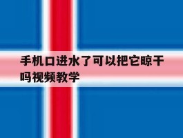 手机口进水了可以把它晾干吗视频教学