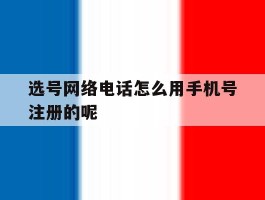 选号网络电话怎么用手机号注册的呢