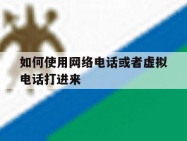 如何使用网络电话或者虚拟电话打进来