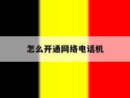 怎么开通网络电话机