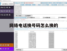 网络电话换号码怎么换的