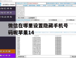 包含微信在哪里设置隐藏手机号码呢苹果14的词条
