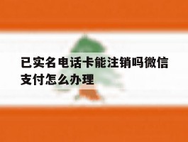 包含已实名电话卡能注销吗微信支付怎么办理的词条