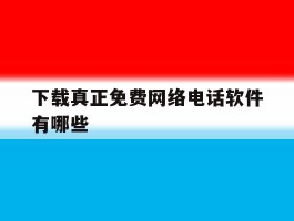 下载真正免费网络电话软件有哪些