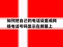 如何把自己的电话设置成网络电话号码显示在屏幕上的简单介绍