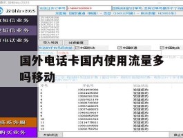 国外电话卡国内使用流量多吗移动