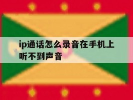 ip通话怎么录音在手机上听不到声音