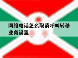 网络电话怎么取消呼叫转移业务设置
