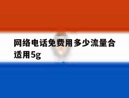 网络电话免费用多少流量合适用5g的简单介绍