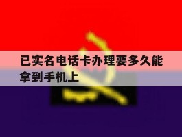 已实名电话卡办理要多久能拿到手机上的简单介绍