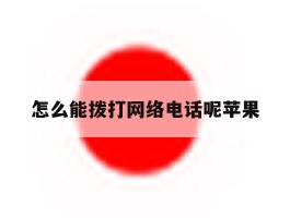 怎么能拨打网络电话呢苹果