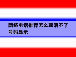 网络电话推荐怎么取消不了号码显示