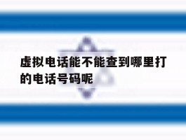 虚拟电话能不能查到哪里打的电话号码呢的简单介绍