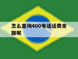 怎么查询400电话话费余额呢