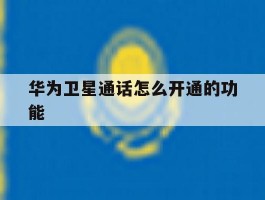 华为卫星通话怎么开通的功能