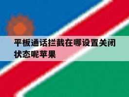 平板通话拦截在哪设置关闭状态呢苹果的简单介绍