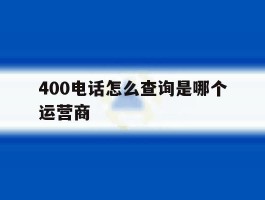 400电话怎么查询是哪个运营商