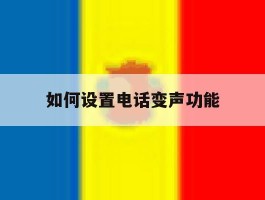 如何设置电话变声功能
