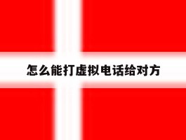 怎么能打虚拟电话给对方