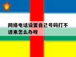 网络电话设置自己号码打不进来怎么办呀的简单介绍