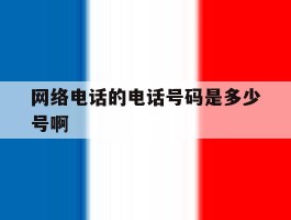 网络电话的电话号码是多少号啊