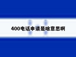 400电话申请是啥意思啊