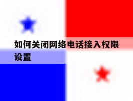 如何关闭网络电话接入权限设置
