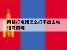 网络打电话怎么打不出去电话号码呢