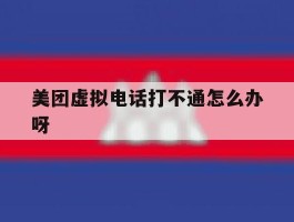 关于美团虚拟电话打不通怎么办呀的信息