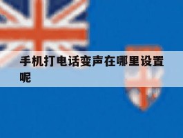 手机打电话变声在哪里设置呢