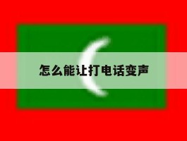 怎么能让打电话变声