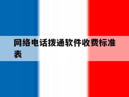 网络电话拨通软件收费标准表