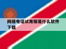 网络电话试用版是什么软件下载