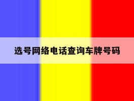 选号网络电话查询车牌号码