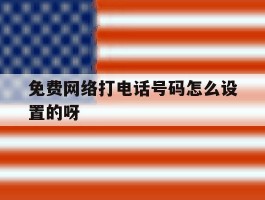 免费网络打电话号码怎么设置的呀