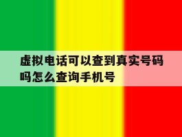 虚拟电话可以查到真实号码吗怎么查询手机号的简单介绍